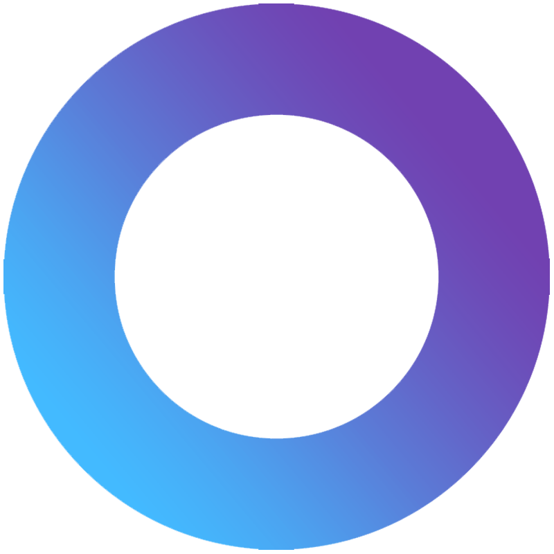 A circular gradient transitions from blue at the bottom to purple at the top on a transparent background. The smooth, evenly shaded ring mirrors the precision found in expert computer repair, creating a visually appealing color blend. computer repair